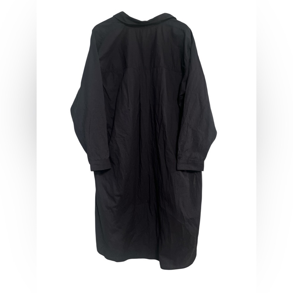 Maeve Anthropologie Shirt Dress XL High Low Button Front Cotton Pinstripe - Picture 3 of 10